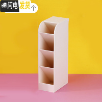 三维工匠斜插式笔筒ins收纳盒女创意时尚可爱简约北欧透明多功能办公桌面少女心网红儿童小学生摆件大容量化妆刷笔桶 粉红