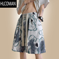 HLCOMAN小熊涂鸦短裤男夏季薄款透气速干五分裤子潮牌休闲宽松沙滩运动裤