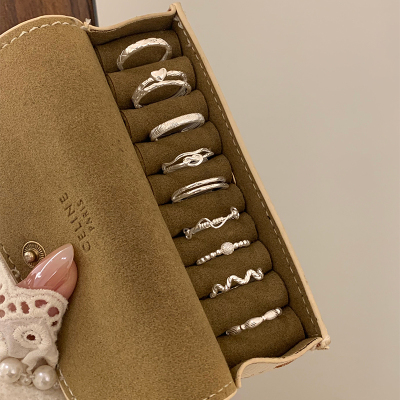 纯银几何戒指合集女设计小众个性时尚食指戒简约百搭指环银饰送女朋友老婆情人节七夕生日礼物