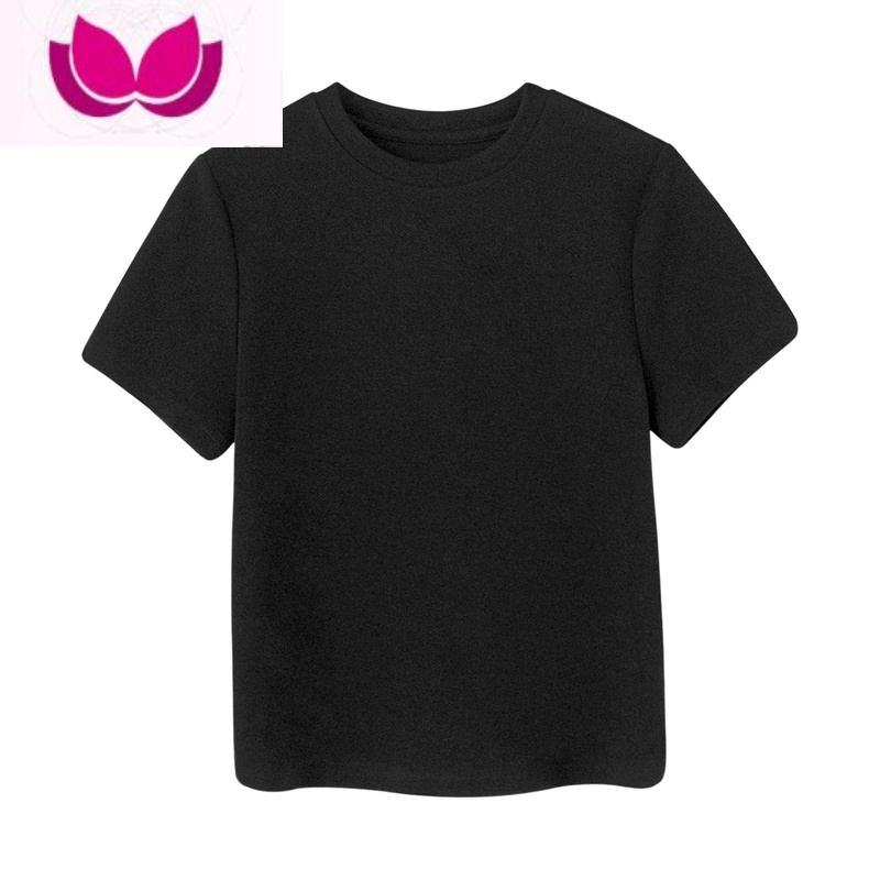 七斓sixi四喜家 双面布弹力纯色短款合身t恤女显瘦内搭正肩上衣