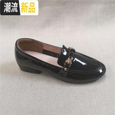 工厂直销全码2019秋真皮女鞋漆皮软面休闲英伦风正装鞋女士单鞋广赫