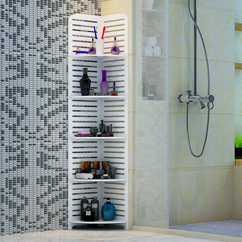 卫生间置物架浴室三角落地转角厕所墙角收纳架洗手间用品用具整理波迷娜BOMINA