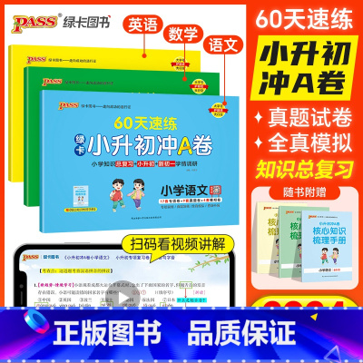 英语(通用版)[带解题视频] 小学升初中 [正版]2024新版小升初真题卷绿卡小升初冲A卷60天速练语文数学英语真题测试