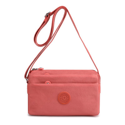 福源单肩包女小包牛津布尼龙包百搭2021新款休闲女士包包帆布斜挎包小布包手机零钱妈妈包橙色