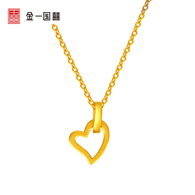 金一国囍足金黄金精品浪漫爱心时尚套链送女友（计价）ABC039