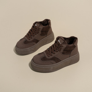 加绒高帮雪地靴女冬季新款学生ins韩版保暖休闲鞋棉鞋女