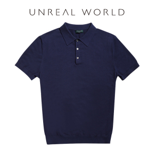 尘界60支纯棉针织POLO衫男短袖 夏季商务绅士修身简约休闲翻领T恤