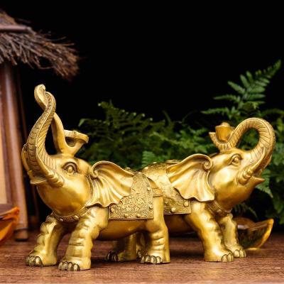 家柏饰(CORATED)大象摆件象 元宝如意大象一对客厅装饰品泰国大象