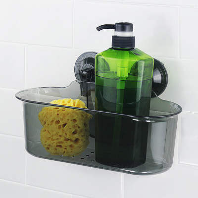 爱尚佳品吸盘浴室置物架厨房卫生间收纳架免打孔透明塑料D3006