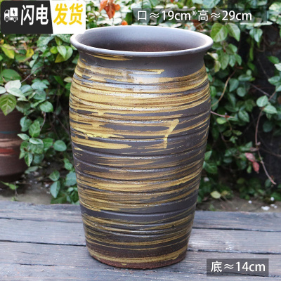 三维工匠特大陶罐花盆陶瓷大号土陶罐法师盆大口径多肉花盆高筒老桩盆 L-102 如图花盆容器