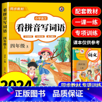 [上册]看拼音写词语 小学四年级 [正版]看拼音写词语四年级下册 语文小学注音生字拼音拼读字词4年级上汉字专项强化训练人