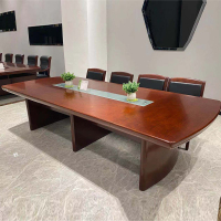 尔迈 会议室会议桌油漆贴实木皮大型会议桌洽谈桌 4.8米