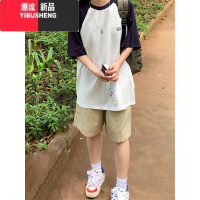 YIBUSHENG日系少年感休闲五分裤子女季2024新款宽松工装短裤直筒中裤