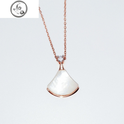 2019小裙子扇形项链女气质纯银锁骨链简约吊坠小众设计网红款 JiMi