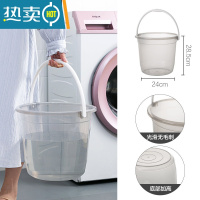 敬平塑料桶水桶家用储水用大水桶圆桶加厚塑料水桶手提大号宿舍洗衣桶 小号透灰