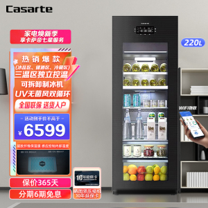 Casarte卡萨帝冰吧 LC-220JE 冷柜红酒柜立式冰柜茶叶冷藏柜保鲜柜家用 冰吧办公室冰箱小冰箱饮料展示柜