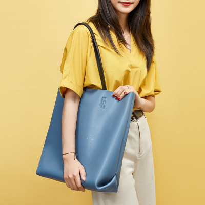 蒂兰仕女包1209新款包包女包女士撞色子母包水桶包欧美时尚女士包牛皮百搭手提包女女士单肩包女斜挎包女
