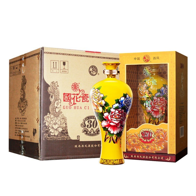 西凤 国花瓷30年 52度 500ml*4瓶 箱装 凤香型 白酒