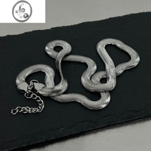 JiMi宽版蛇骨链项链男女情侣ins冷淡风钛钢不掉色嘻哈潮酷小众锁骨链