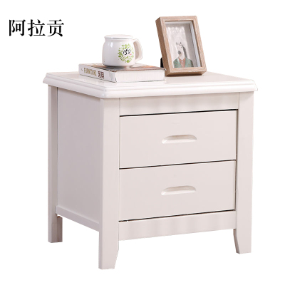 阿拉贡床头柜简约现代卧室床边储物柜标准款白色50*41*50cm