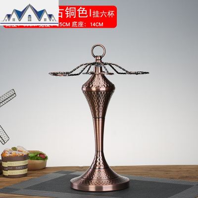 欧式创意红酒杯架个性高脚杯架吊挂杯架客厅装饰红酒杯架倒挂家用 三维工匠收纳层架