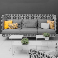 金菲罗格 户外沙发藤编椅创意阳台三件套组合休闲庭院室外花园家具 双人沙发