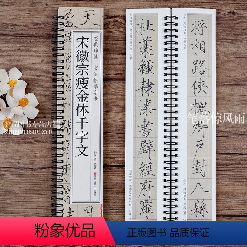 [正版]宋徽宗瘦金体千字文 经典碑帖书法临摹字卡 赵佶宋徽宗瘦金体楷书毛笔字帖附简繁旁注对照初学者临摹练字帖
