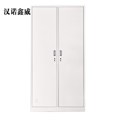 汉诺鑫威加厚二门钢制更衣柜员工柜铁皮职工储物柜带锁存包柜鞋柜