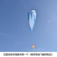 超级大风筝大型立体搞笑超大创意特大巨型长尾三角立体动物3d动物创意 三维工匠 红色萌萌海豚仅风筝(不含线)