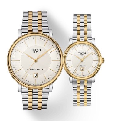 天梭(tissot)瑞士手表 天梭情侣对表1853 卡森臻我系列 时尚简约百搭