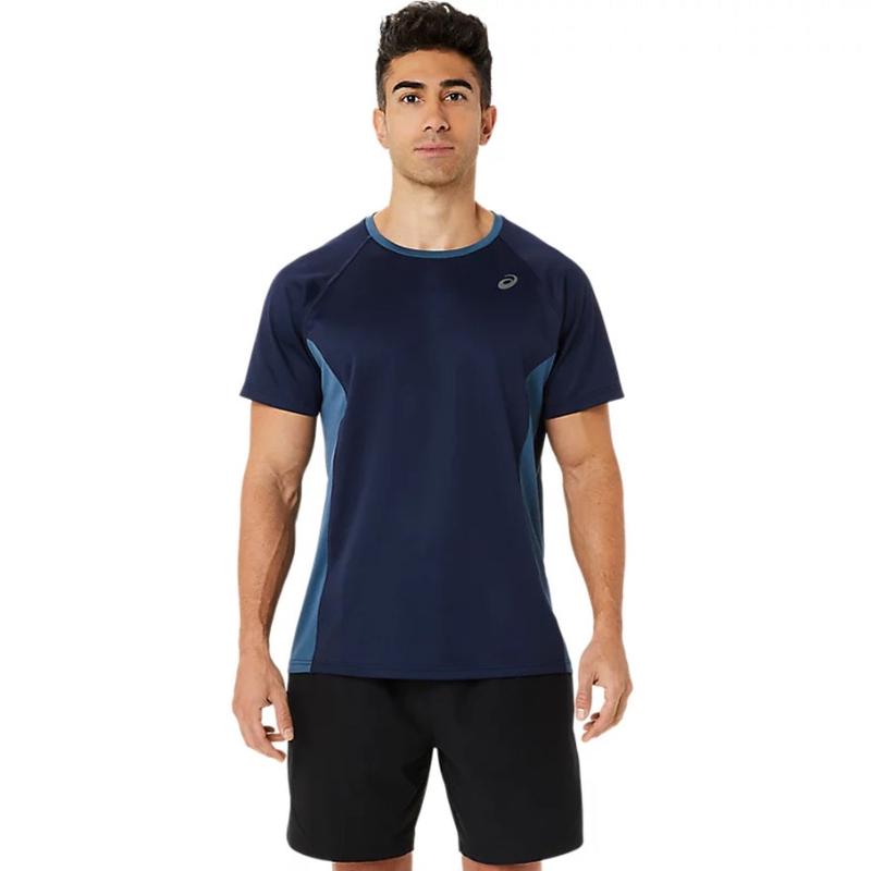Asics男士速干透气运动短袖T恤环保材质冷感科技跑步训练衣25夏季新款