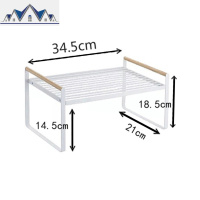 厨房台面铁艺分层置物架内隔层分隔板单层锅架桌面储物架收纳橱柜 三维工匠