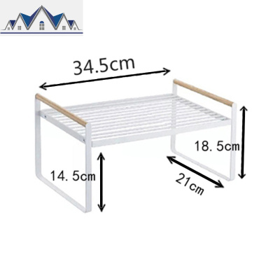 厨房台面铁艺分层置物架内隔层分隔板单层锅架桌面储物架收纳橱柜 三维工匠