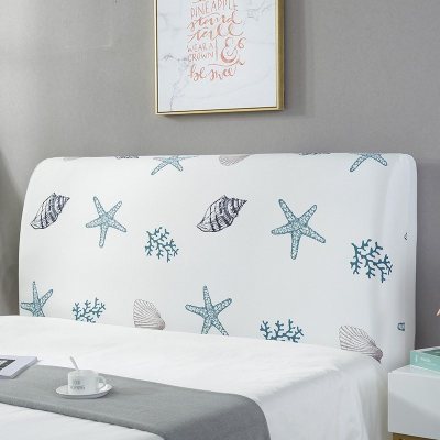 床头罩套床头套软包防尘罩靠背罩子保护套1.8米弹力布1.5床北欧风 海底世界 1.8米(适合1.7-1.9米床头使用)