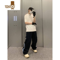 YANXUNECOYEP2023新款男女百搭宽松白色圆领内搭打底长袖T恤
