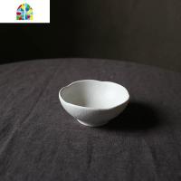 W1962白色粗陶质感手捏不规则黑点中式家用餐具碗盘鱼盘饭碗套装 FENGHOU 粗白调味碟9*4cm--G5