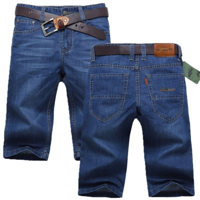 2019春夏薄款牛仔裤男直筒马裤男士牛仔短裤夏季五分休闲中裤七分牛仔中裤威珺