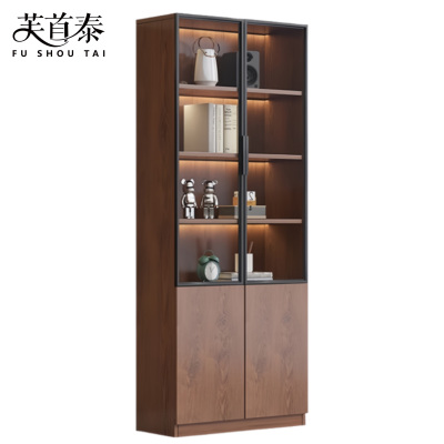 芙首泰玻璃门书柜双门双柜600*320*2000mm个