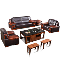 [苏宁臻选]三能 办公家具办公沙发茶几组合简约现代多人酒店沙发真皮三人位现代简约1+1+3接待其他豪华沙发