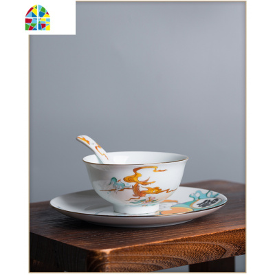 北欧碗碟套装家用陶瓷碗筷盘子组合景德镇直销餐具吃饭小碗一人食 FENGHOU 单碗