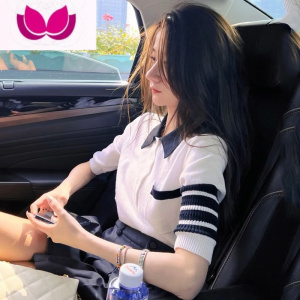 七斓英伦学院风套装女春季高级感盐系穿搭网红炸街polo衫百褶裙套