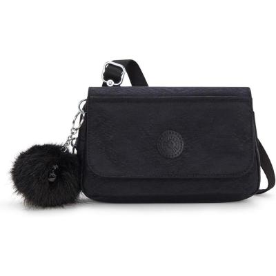 Kipling凯浦林单肩包女多卡位便捷携带主袋拉链磁扣翻盖黑色