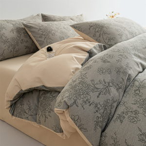 秋冬加厚全棉磨毛四件套被套纯棉柔软床单床上用品套件三件套