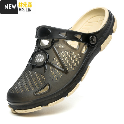 林先森塑胶凉鞋包头男夏季软底防滑耐磨青少年耐穿沙滩鞋学生洞洞鞋拖鞋拖鞋