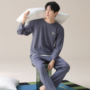 啄木鸟春秋男款睡衣秋冬款长袖纯棉家居服2025新款男士大码青少年