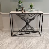 简约现代玄关台走廊置物架大理石案台条案北欧轻奢客厅玄关桌隔断