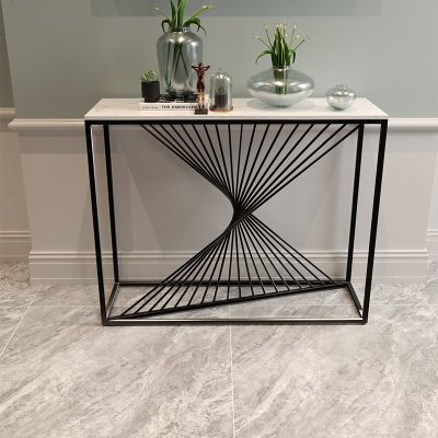 简约现代玄关台走廊置物架大理石案台条案北欧轻奢客厅玄关桌隔断