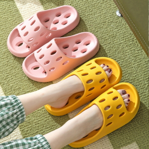 京城派 新款凉拖鞋女夏季室内浴室防滑居家情侣春夏拖鞋漏水拖鞋四季家居家用凉拖鞋女可爱夏季外穿厚底浴室纯色拖鞋男夏