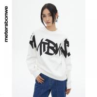 [1件5折价:109.5]美特斯邦威卫衣女春秋季休闲针织套头衫简约舒适圆领上衣