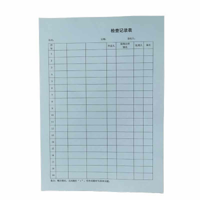 检查记录表 A4 张
